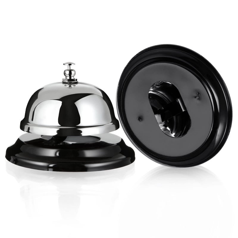 QTLCOHD 12 Pack Call Bell 3.35 Inch Diameter with Metal Anti-Rust Construction, Desk Bell, Service Bell for Hotels, Schools, Restaurants, Reception Areas, Hospitals, Warehouses (Silver) - Image 3